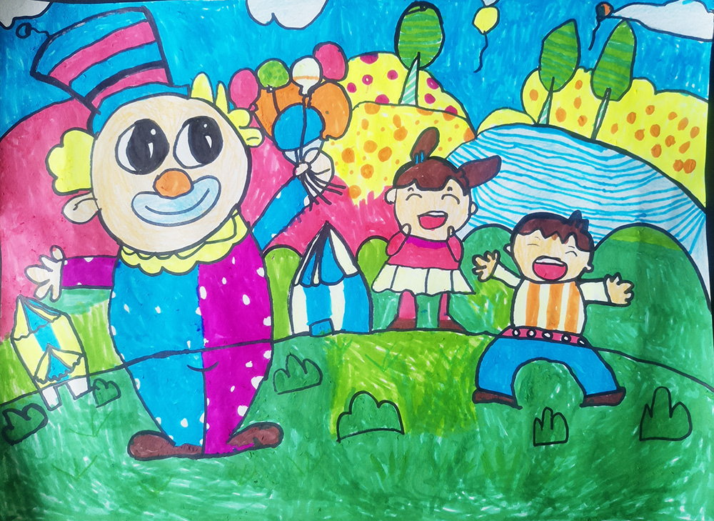 《童年美好时光》
推荐机构:半里艺术（作者：陈钰滢）
作品介绍:童年是最为快乐，无忧无虑的一段时光，但是时光易逝，匆匆我们就长大了，通过画画的方式记录下自己的童年快乐美好时光（作者: 陈钰滢）